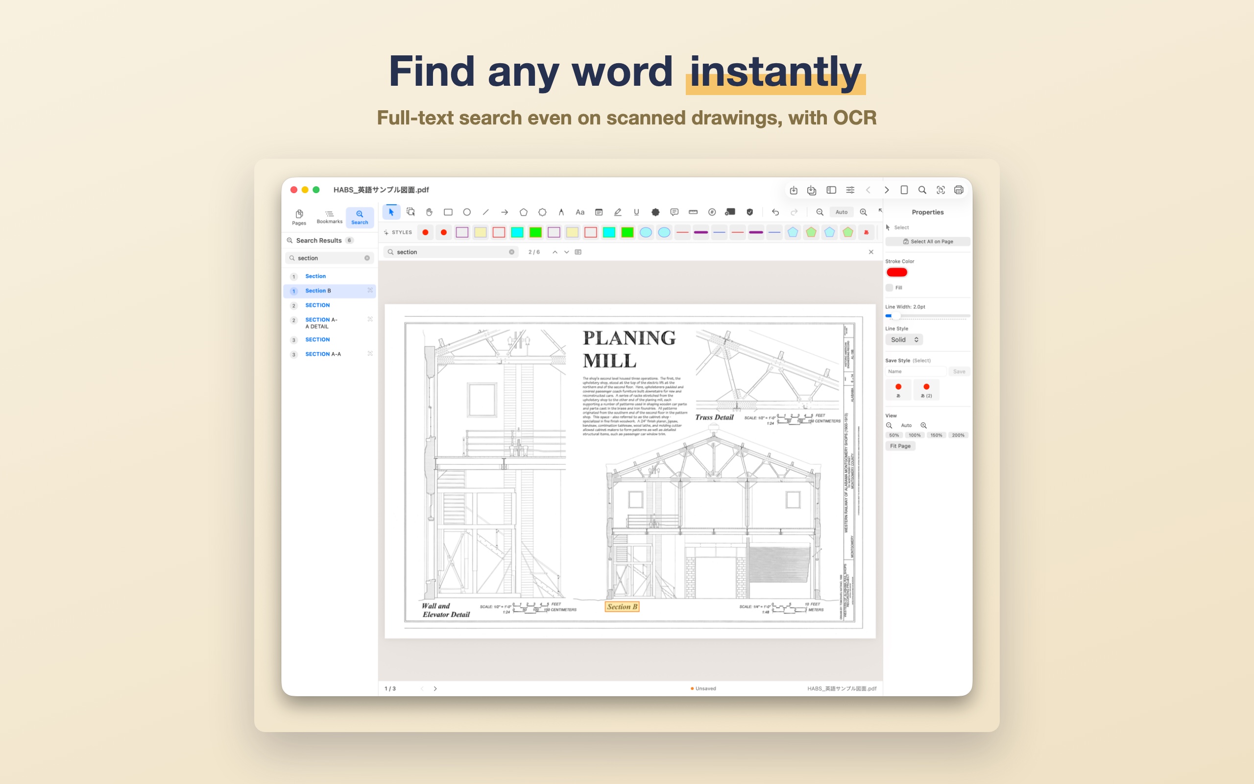 Run OCR on scanned PDFs for full-text search.